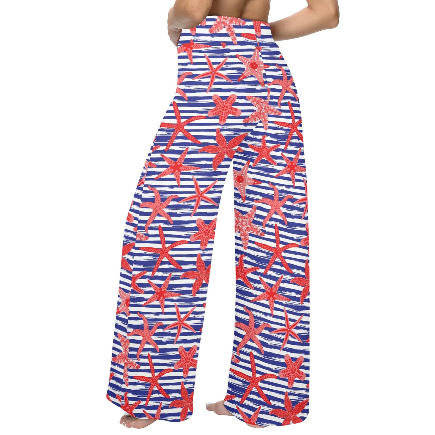 Starfish Print Design LKS401 Women's Wide Leg Lounge Pants