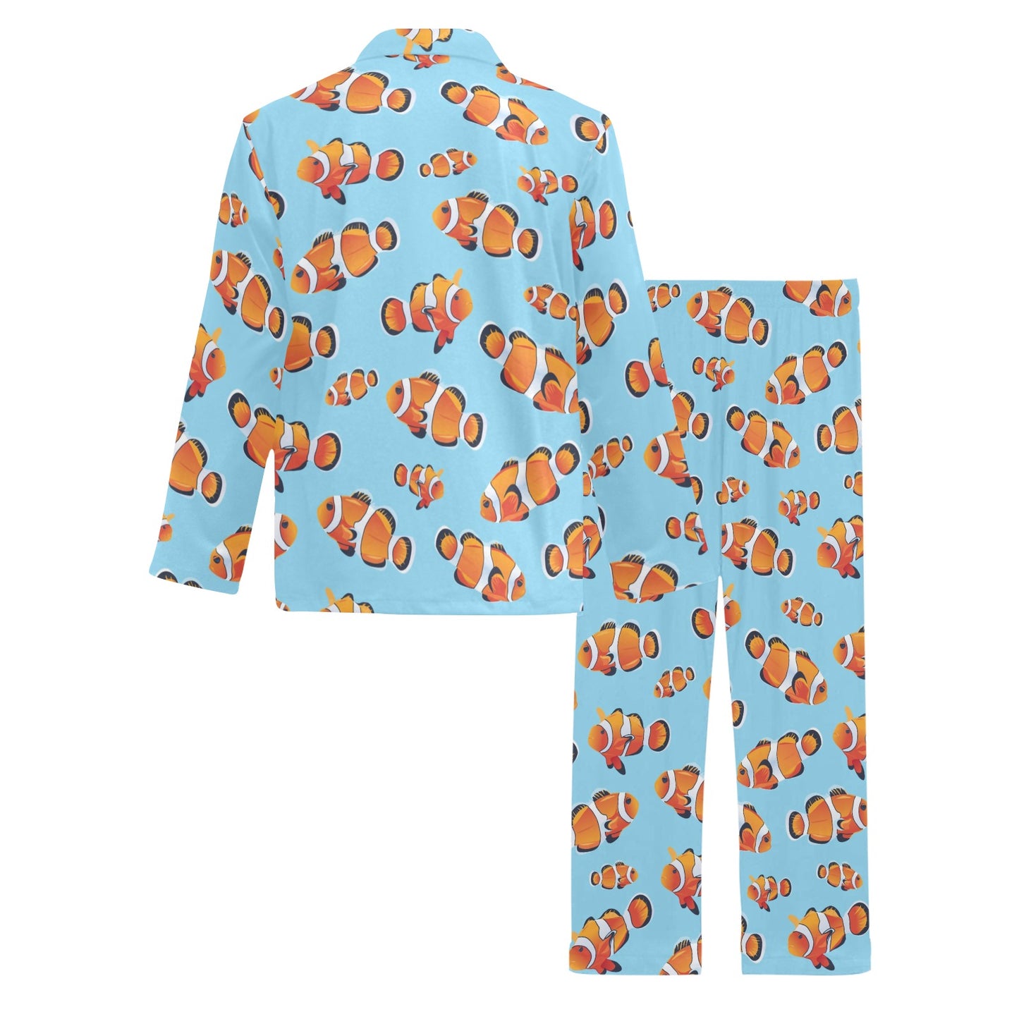 Clownfish Pattern Print Design 01 Men's Long Pajama Set