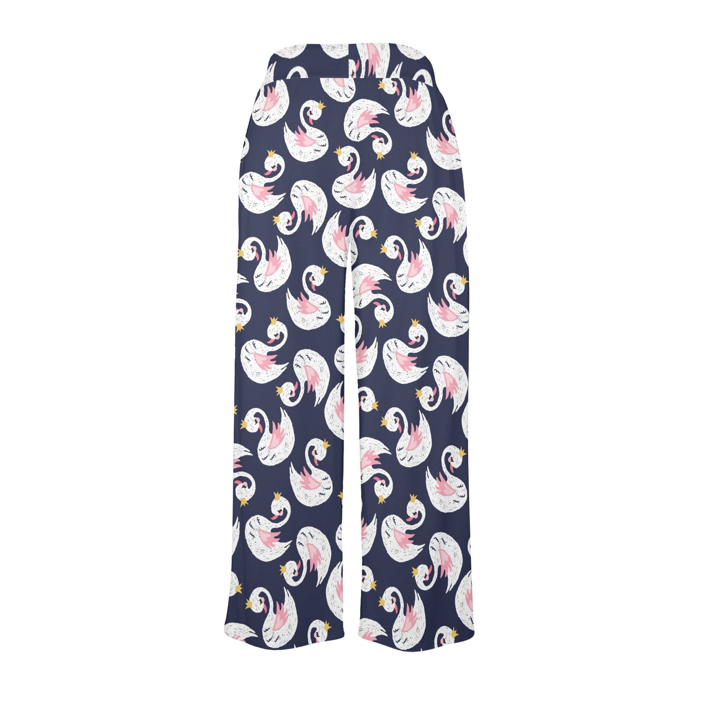 Swan Print Design LKS403 Women's Wide Leg Lounge Pants