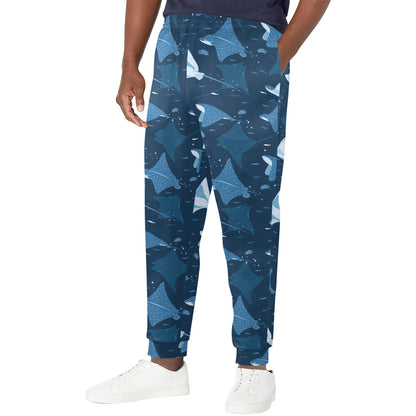 Manta Ray Pattern Print Design 02 Men's Casual Track Pants