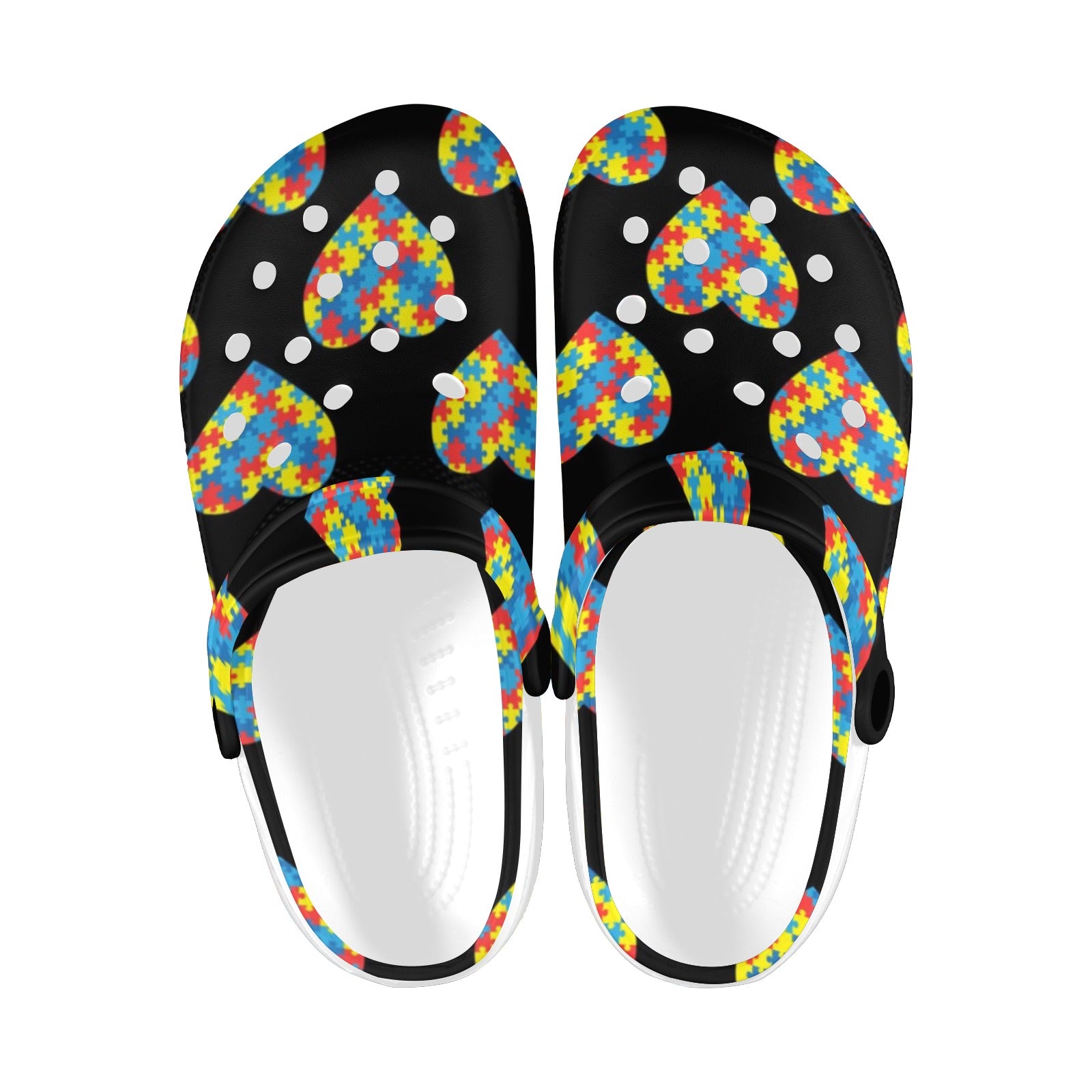 Autism Awareness Heart Design Print Unisex Clogs Shoes