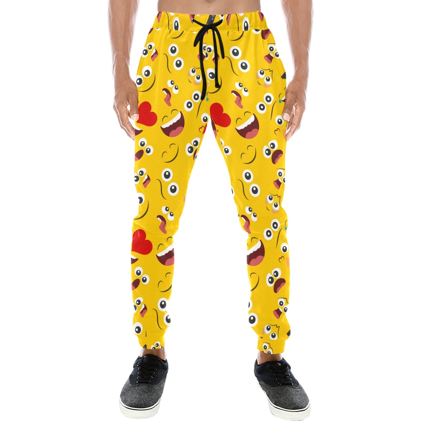 Emoji Face Print Pattern Men's Sweatpants