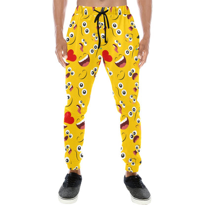 Emoji Face Print Pattern Men's Sweatpants