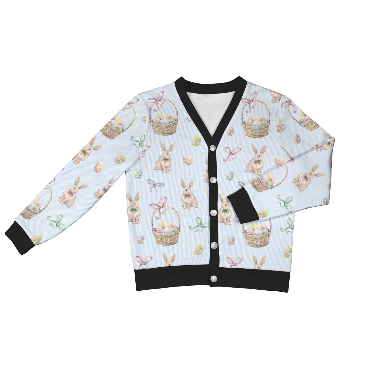 Rabbit Easter Eggs Pattern Print Design 03 Women's Cardigan