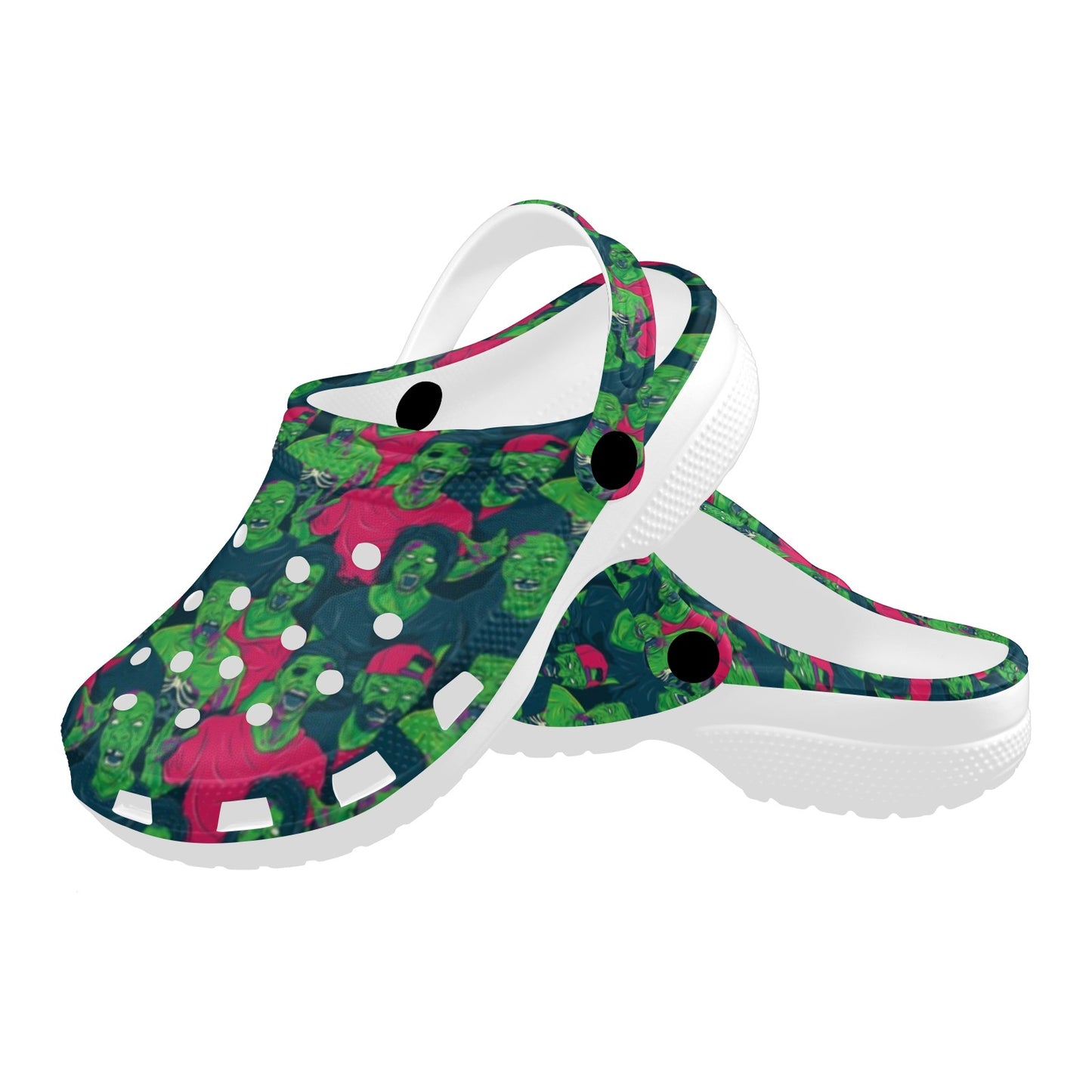 Zombie Themed Design Pattern Print Unisex Clogs Shoes