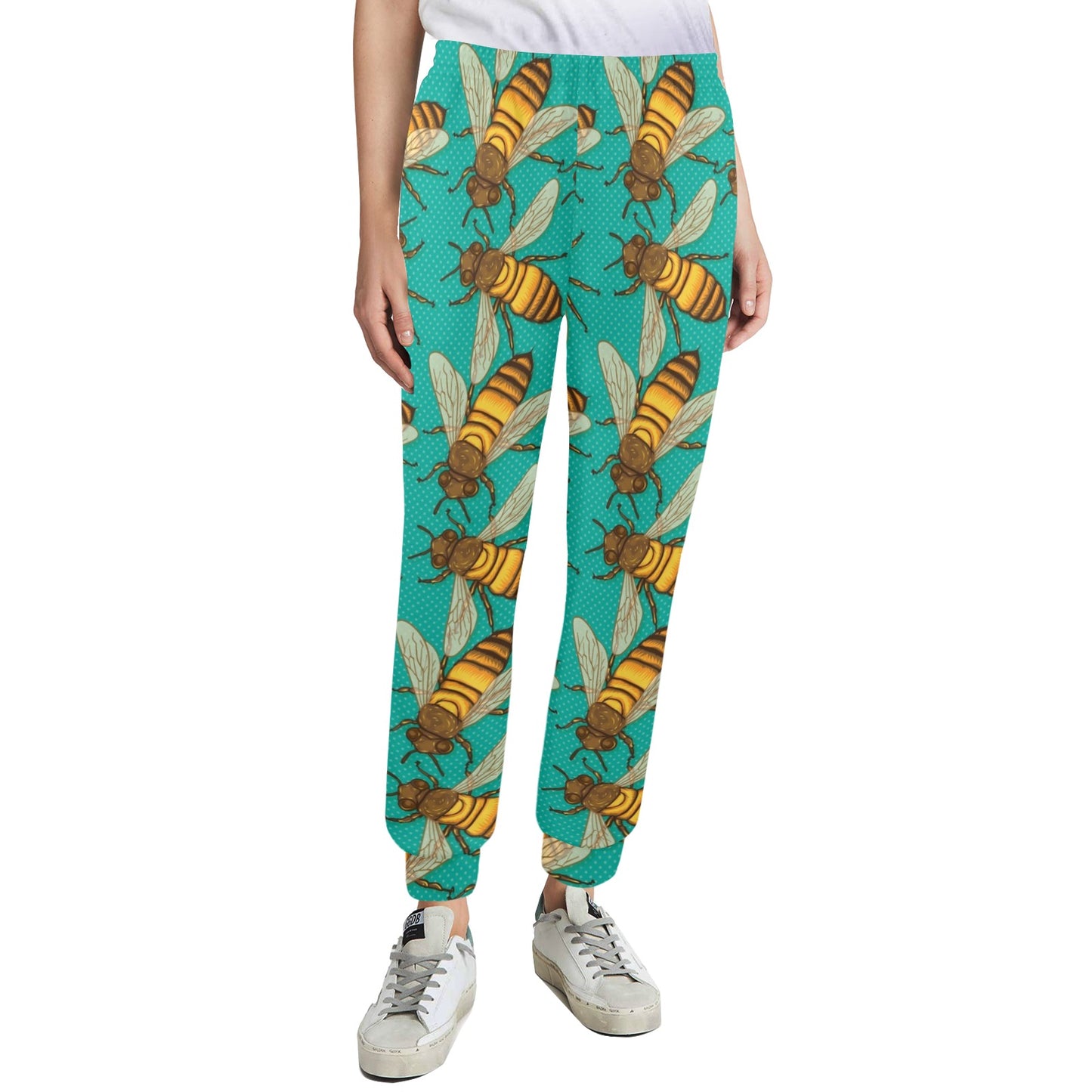 Bee Pattern Print Design BEE04 Women's Casual Track Pants