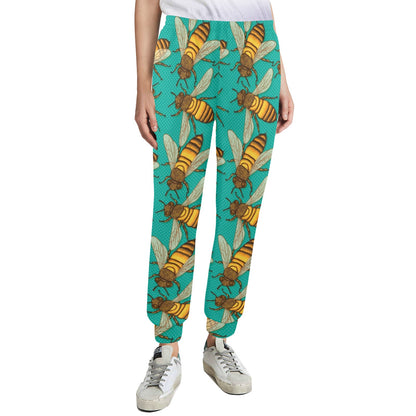 Bee Pattern Print Design BEE04 Women's Casual Track Pants