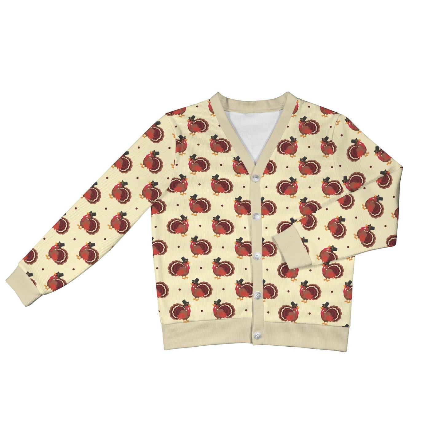 Thanksgiving Print Design LKS3010 Women's Cardigan