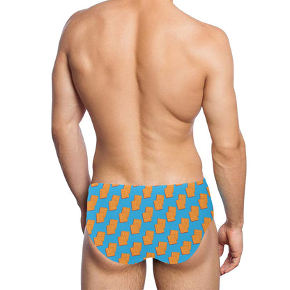 Waffle Print Design LKS304 Men's Swimming Briefs