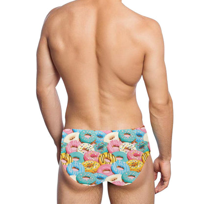 Donut Pattern Print Design DN01 Men's Swimming Briefs