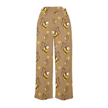 Bee Pattern Print Design BEE09 Women's Wide Leg Lounge Pants