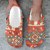 Aztec Red Print Pattern Unisex Clogs Shoes