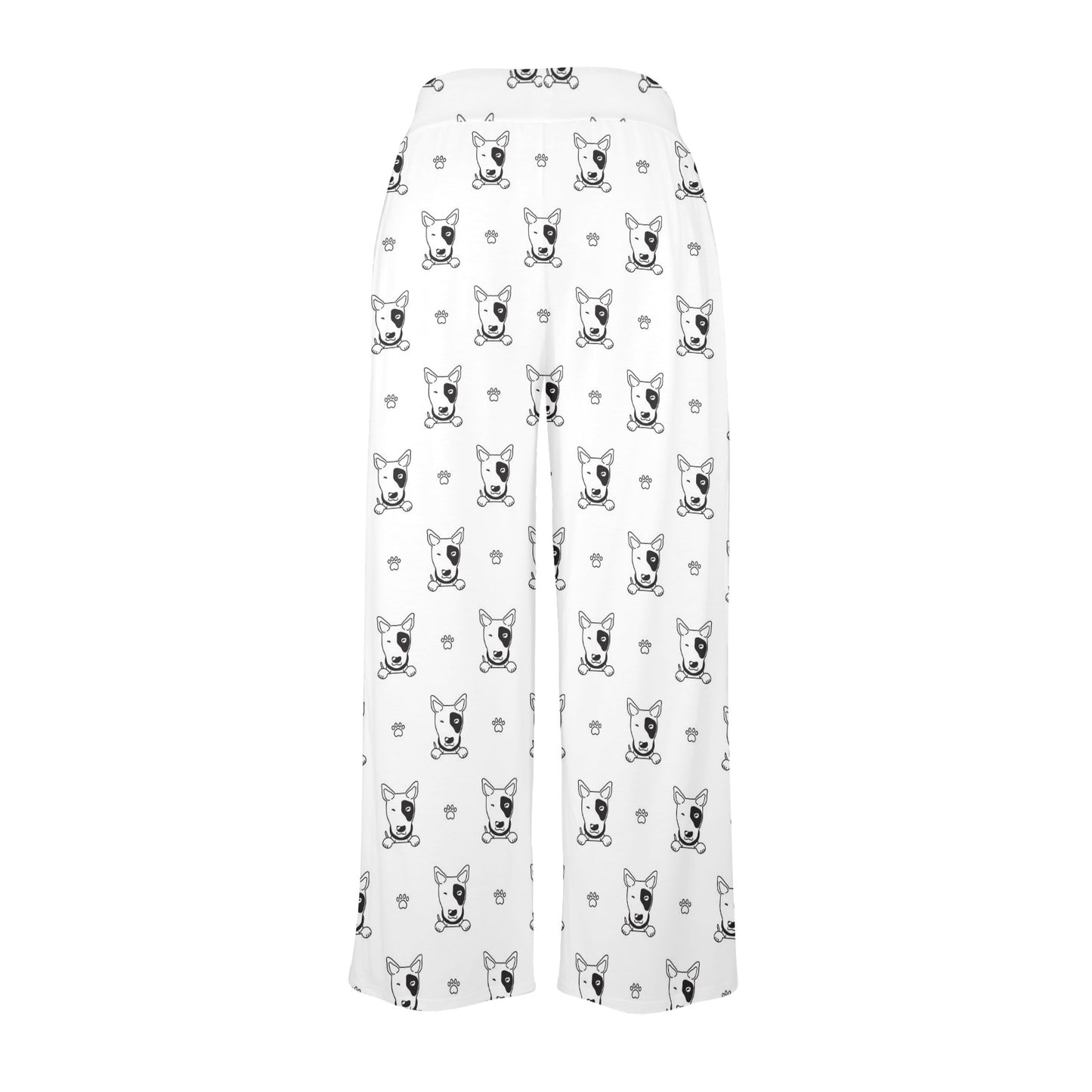 Bull Terriers Pattern Print Design 06 Women's Wide Leg Lounge Pants