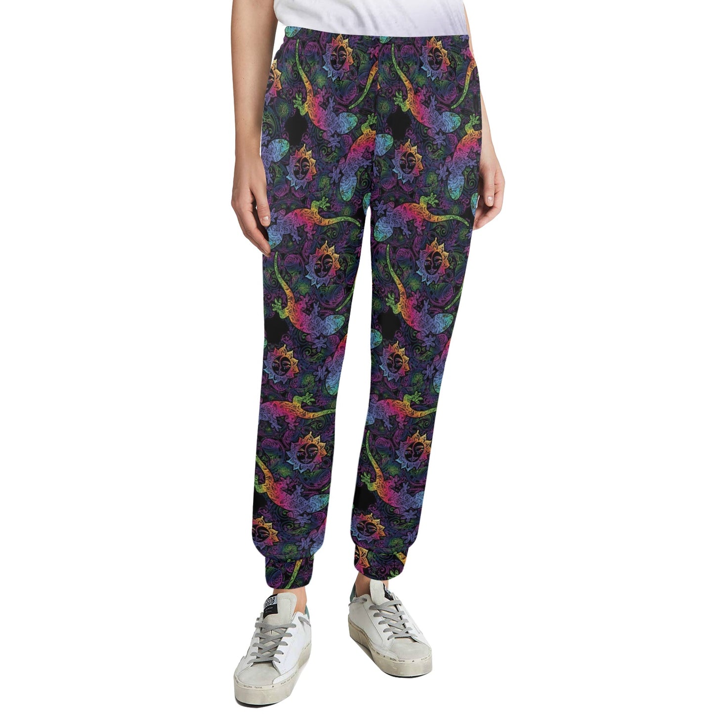Gecko Rainbow Pattern Print Design 03 Women's Casual Track Pants