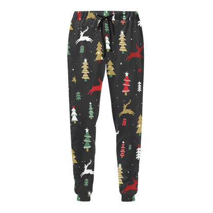Christmas Tree Deer Style Pattern Print Design 03 Men's Sweatpants