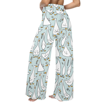 Goose Pattern Print Design 03 Women's Wide Leg Lounge Pants