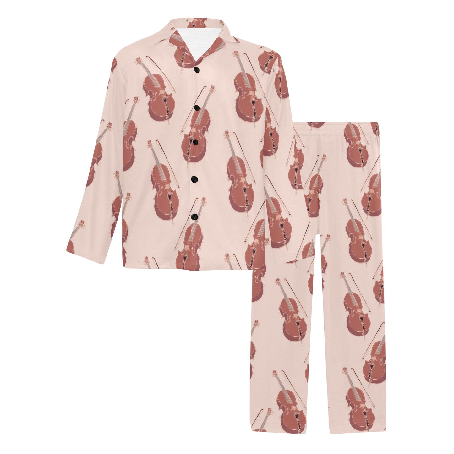 Cello Pattern Print Design 03 Men's Long Pajama Set