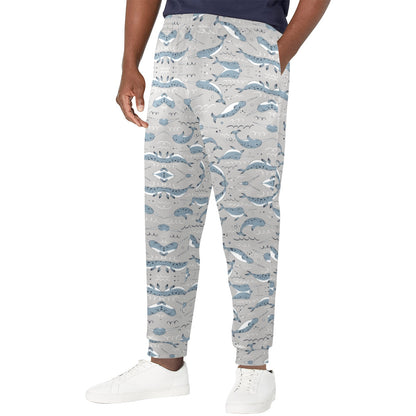 Narwhal Pattern Print Men's Casual Track Pants