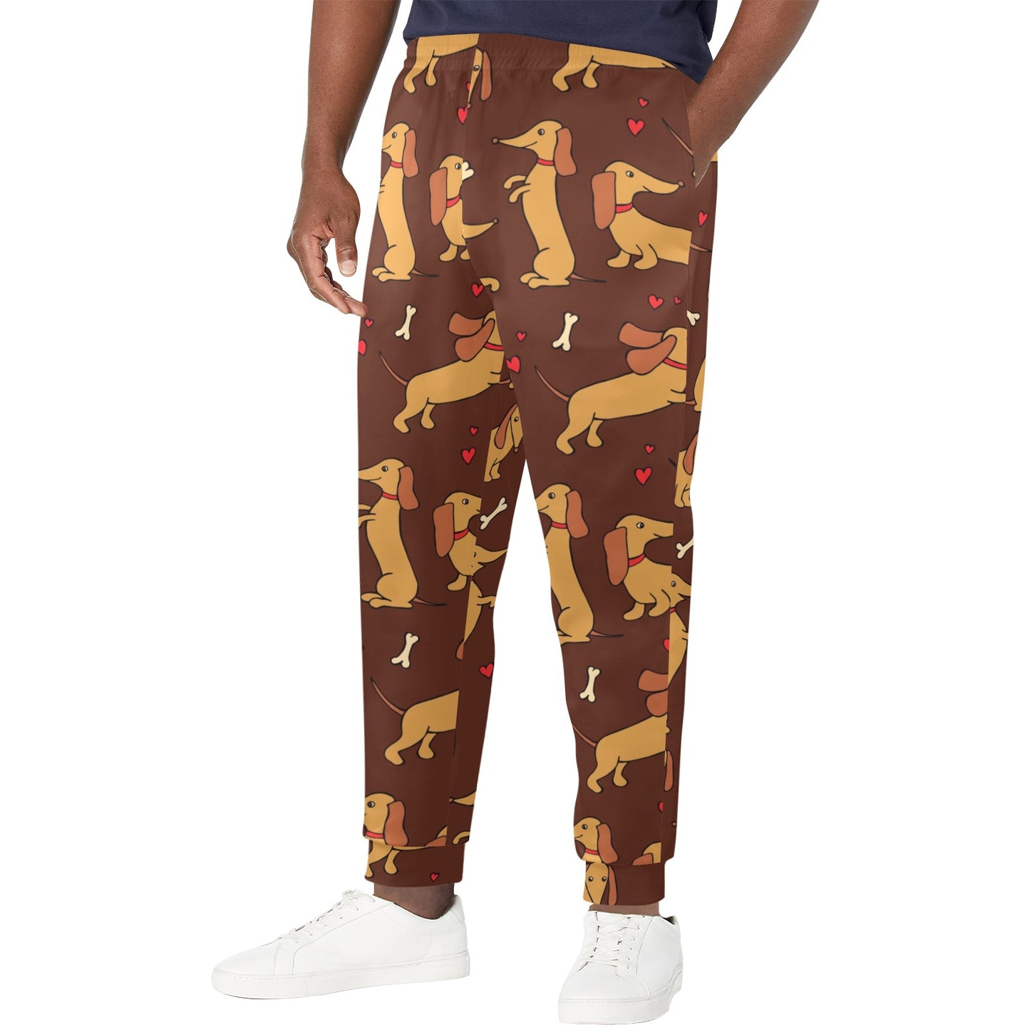 Dachshund Happy Print Pattern Men's Casual Track Pants