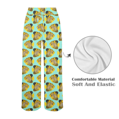 Angelfish Print Design LKS402 Women's Wide Leg Lounge Pants