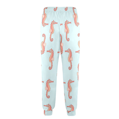 SeaHorse Pattern Print Design 01 Men's Casual Track Pants