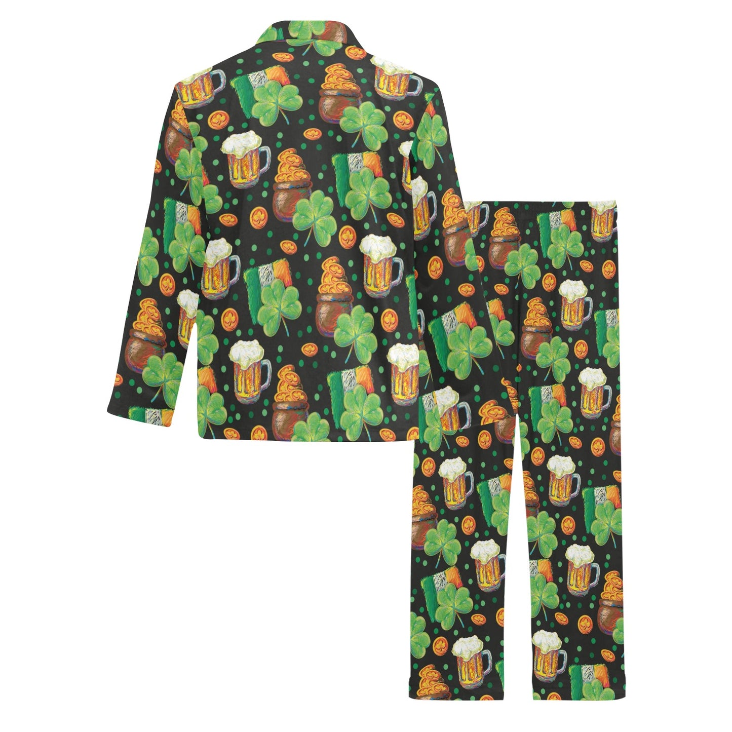 St Patricks Day Print Design LKS303 Men's Long Pajama Set