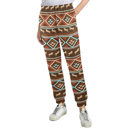 Western Horse Pattern Print LKS301 Women's Casual Track Pants