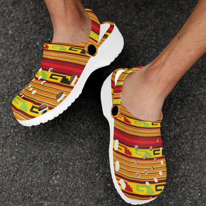 Mexican Blanket Ornament Print Pattern Unisex Clogs Shoes