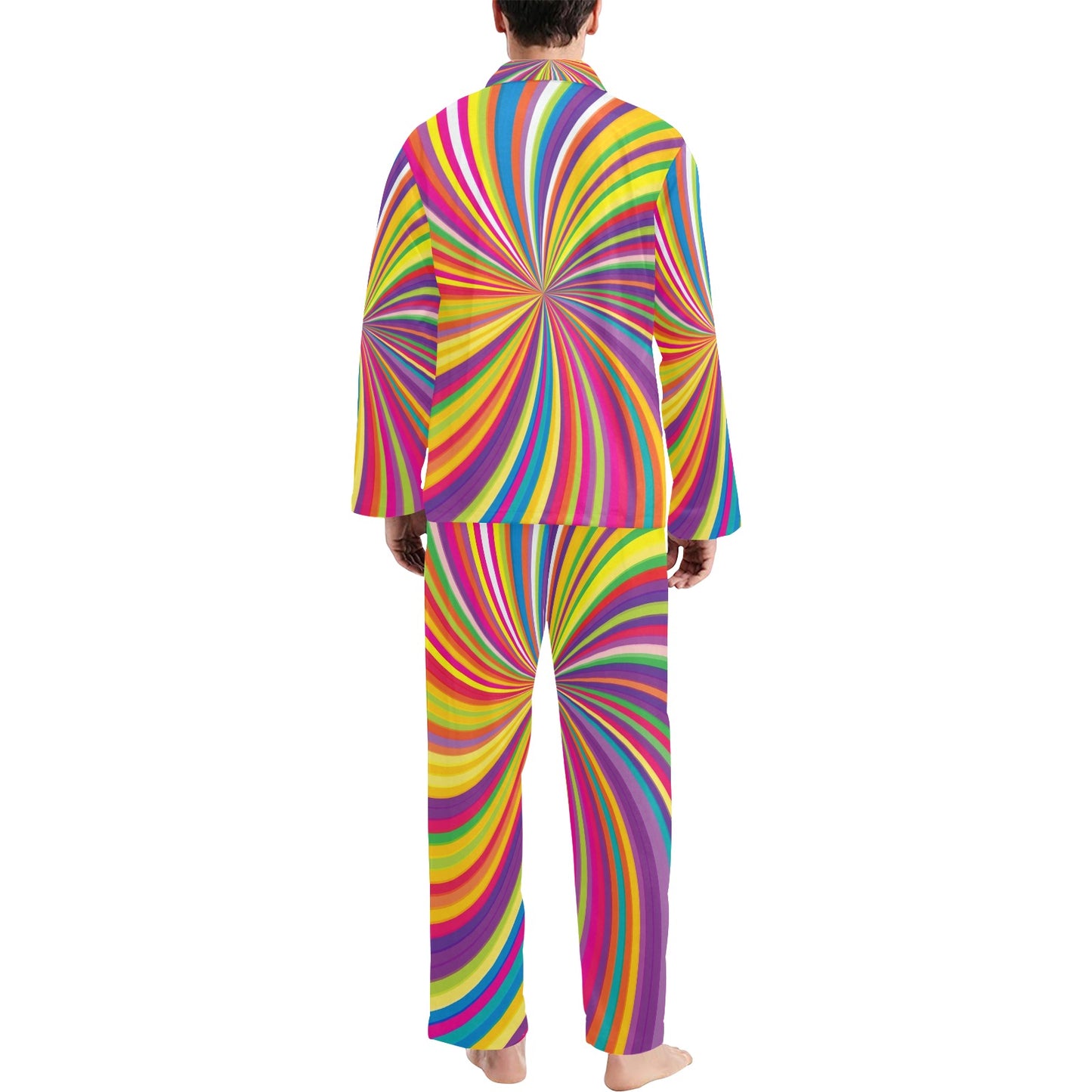 Vortex Print Design LKS301 Men's Long Pajama Set