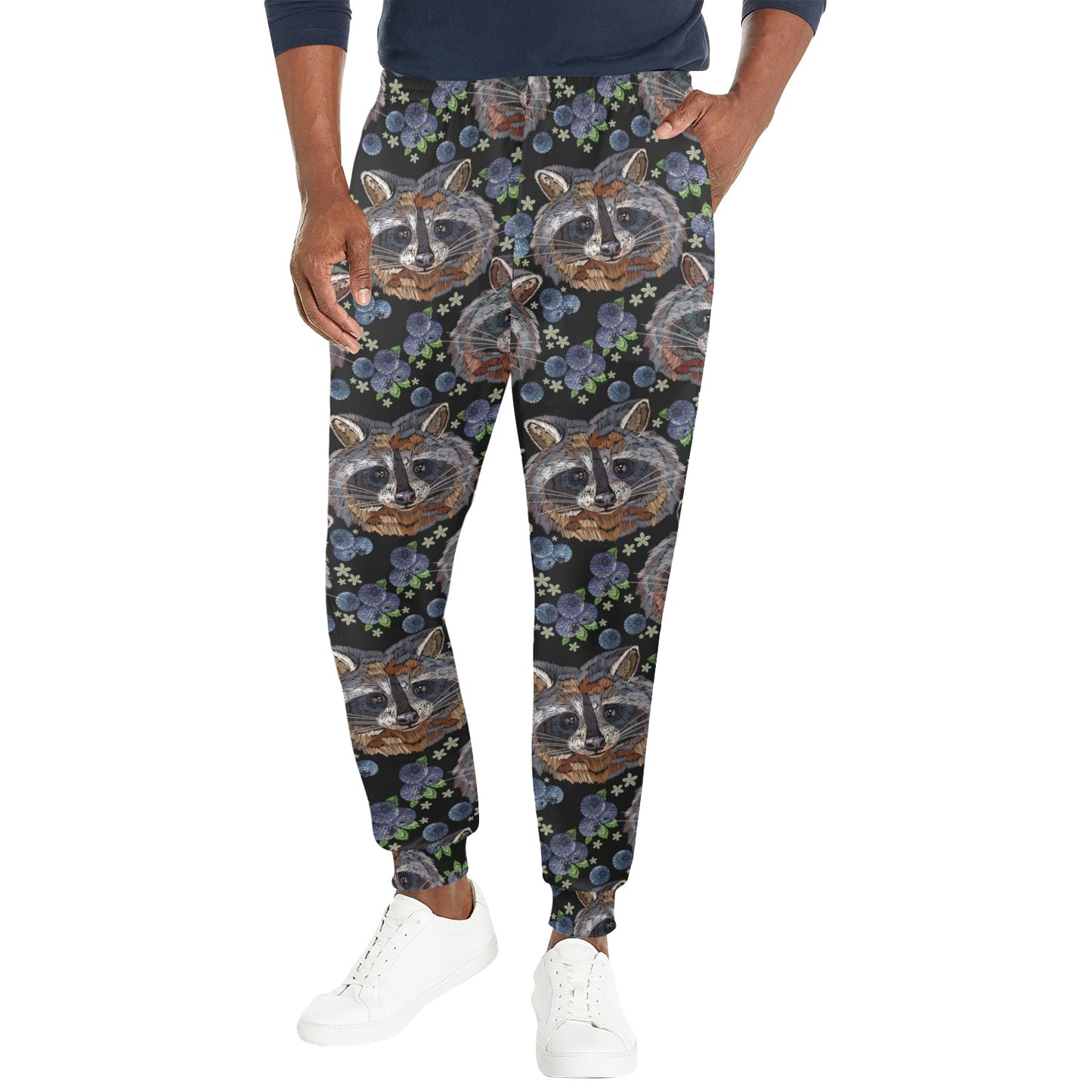 Raccoon Pattern Print Design A03 Men's Casual Track Pants