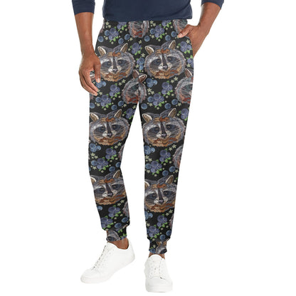 Raccoon Pattern Print Design A03 Men's Casual Track Pants