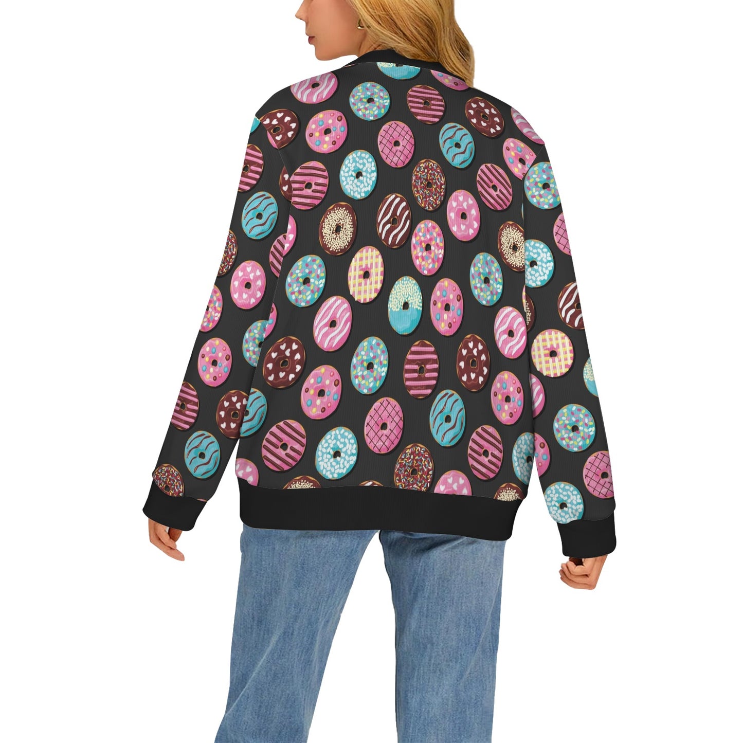 Donut Pattern Print Design DN02 Women's Cardigan