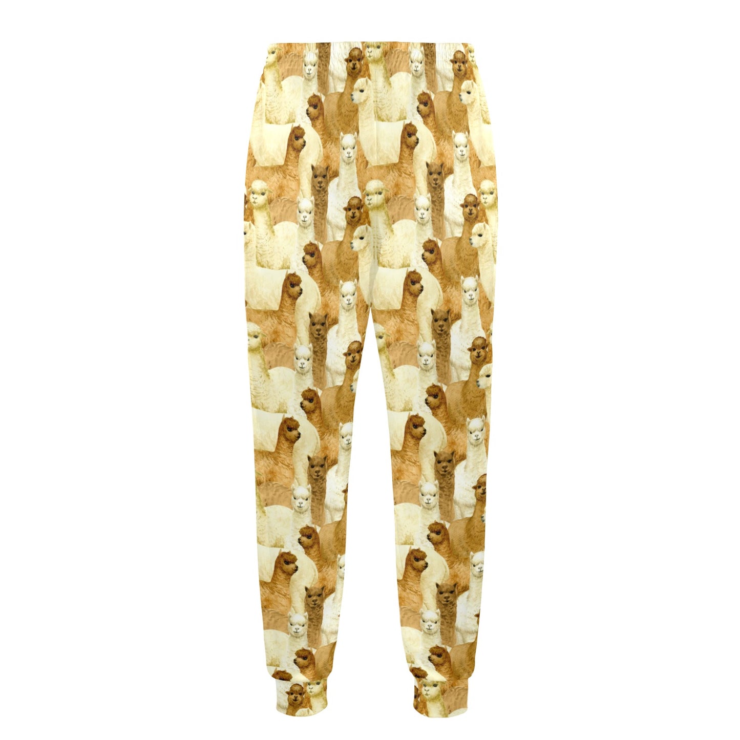 Alpaca Watercolor Design Themed Print Men's Casual Track Pants