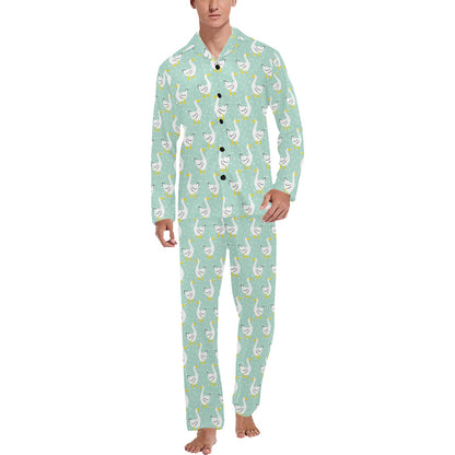Goose Print Design LKS404 Men's Long Pajama Set