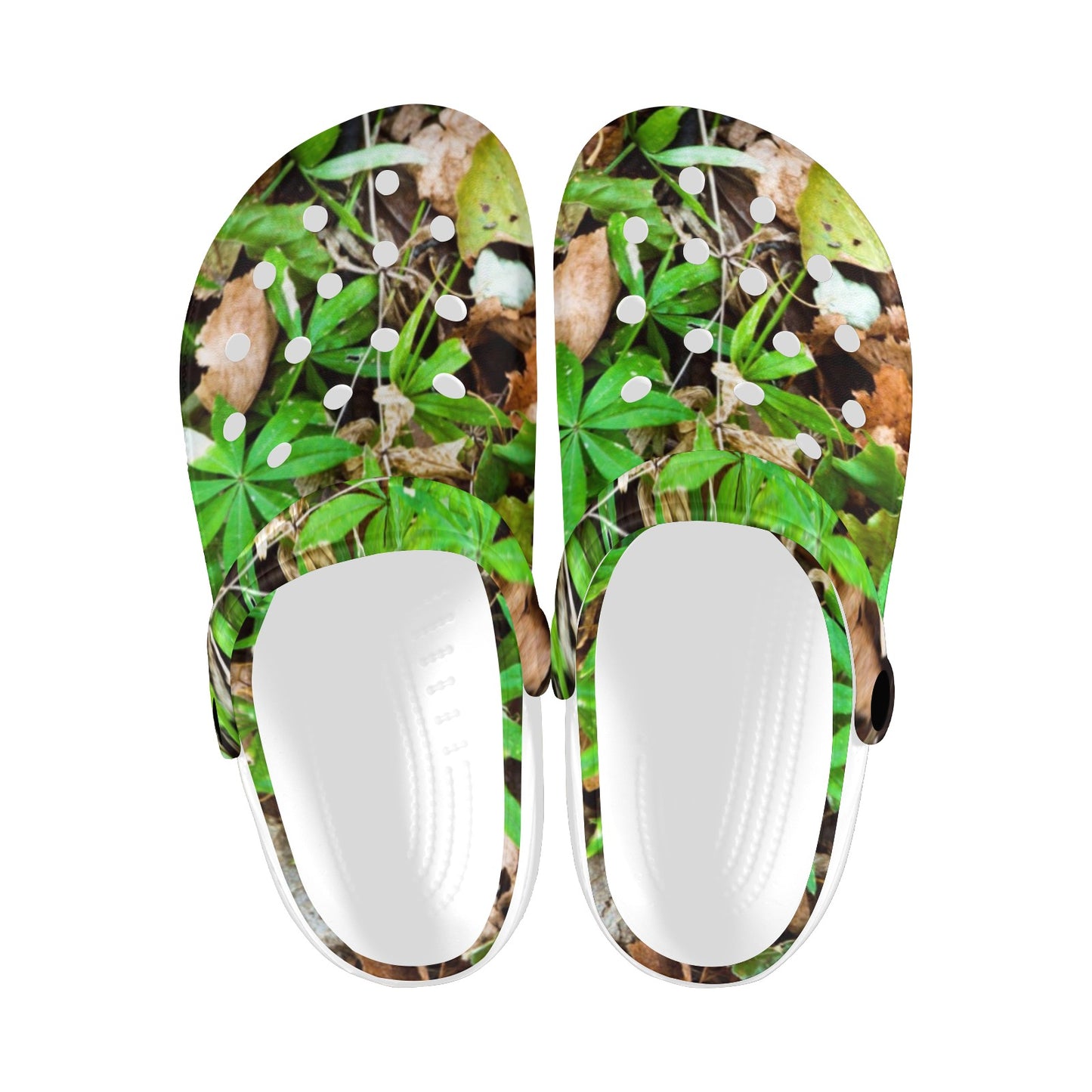 Camouflage Realistic Tree Fresh Print Unisex Clogs Shoes