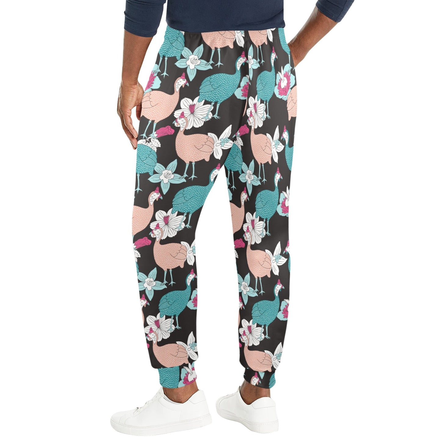 Guinea Fowl Pattern Print Design 03 Men's Casual Track Pants