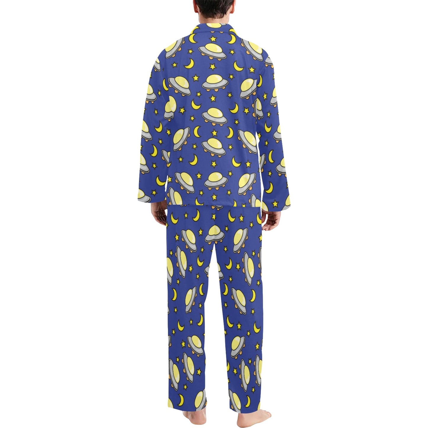 UFO Print Design LKS309 Men's Long Pajama Set