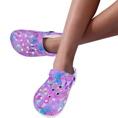 Psychedelic Trippy Mushroom Print Unisex Clogs Shoes