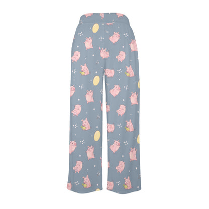 Pig Print Design LKS405 Women's Wide Leg Lounge Pants