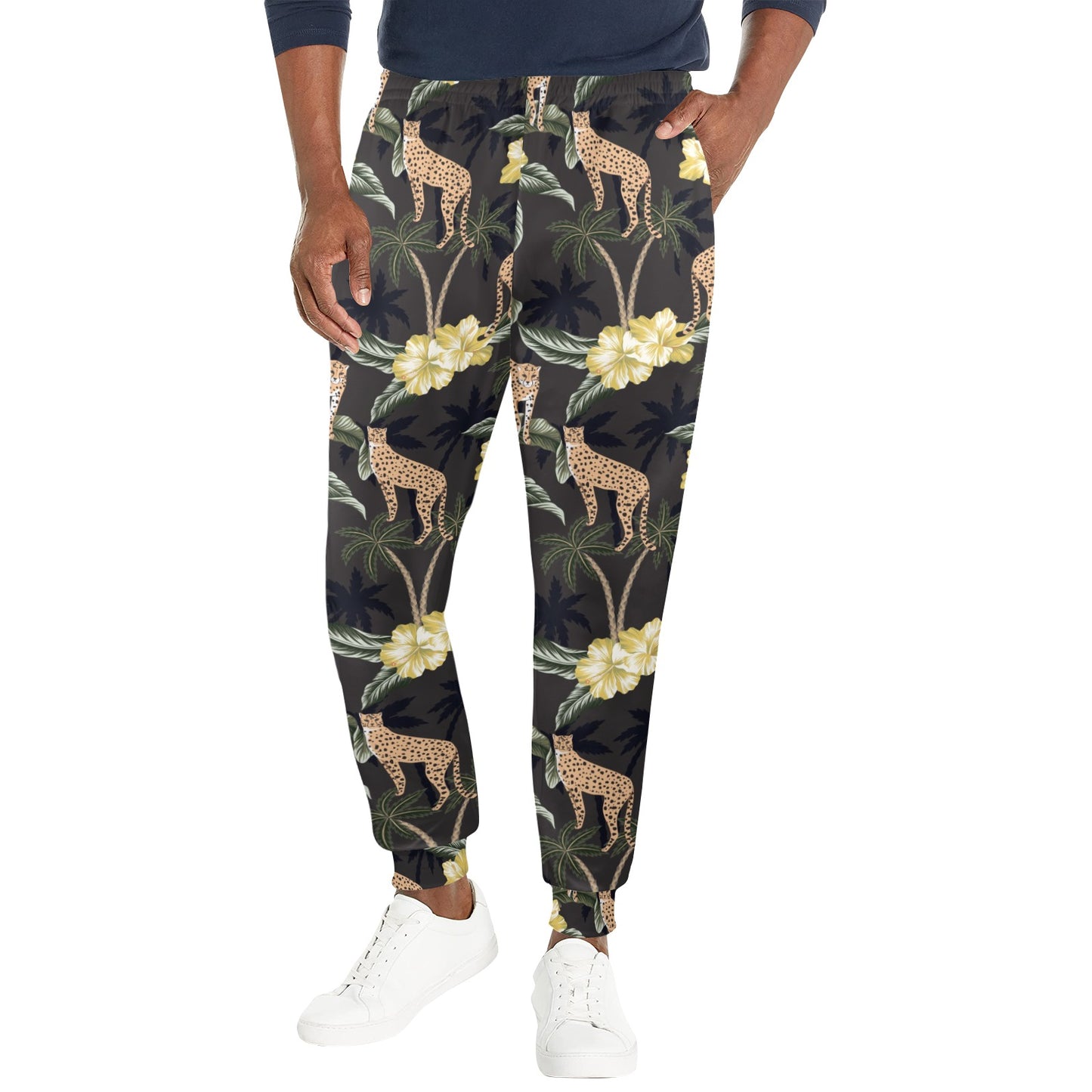 Cheetah Pattern Print Design 04 Men's Casual Track Pants