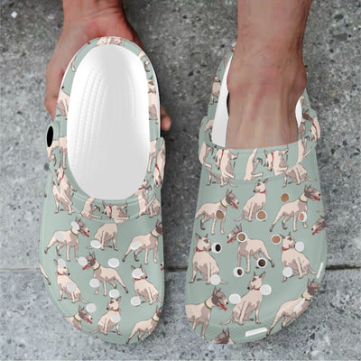 Bull Terrier Cute Print Pattern Unisex Clogs Shoes