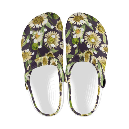 Daisy Vintage Print Pattern Unisex Clogs Shoes