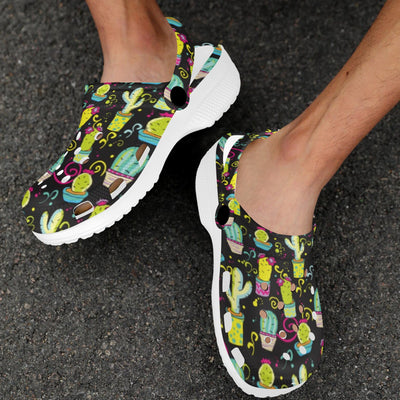 Cactus Neon Style Print Pattern Unisex Clogs Shoes