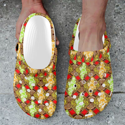 African Classic Print Pattern Unisex Clogs Shoes