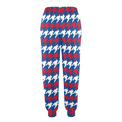 Patriotic Houndstooth Pattern Print Design A02 Women's Casual Track Pants