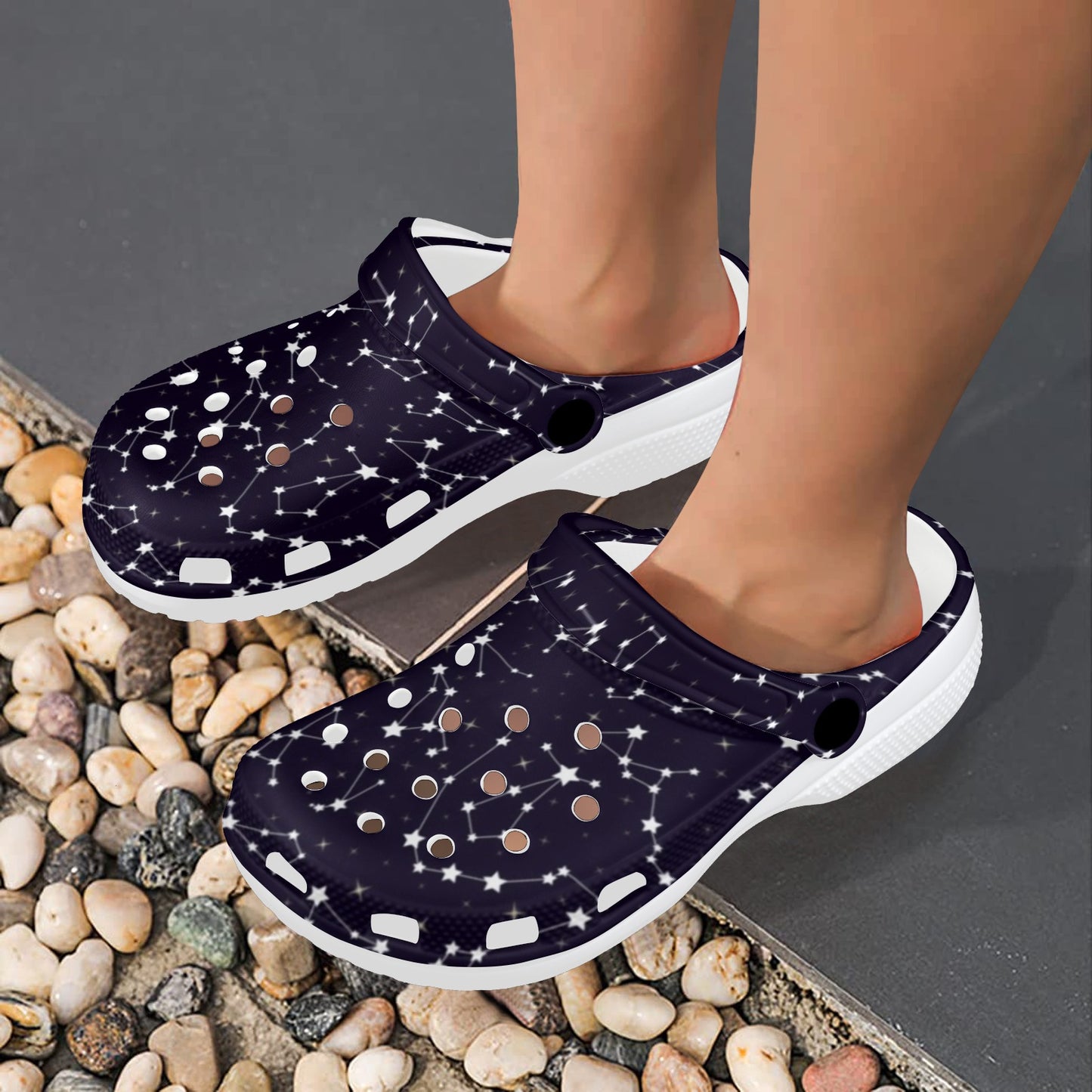 Zodiac Star Pattern Design Print Unisex Clogs Shoes