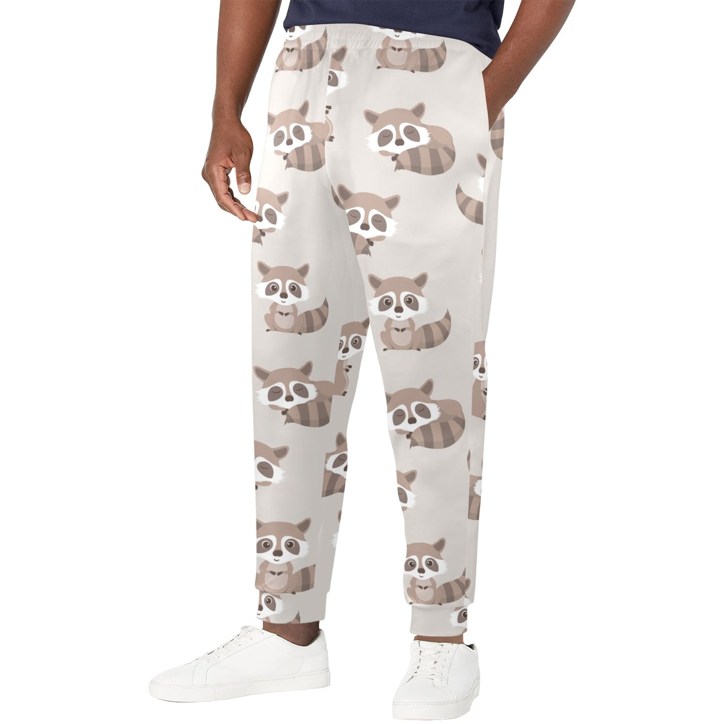 Raccoon Pattern Print Design A05 Men's Casual Track Pants