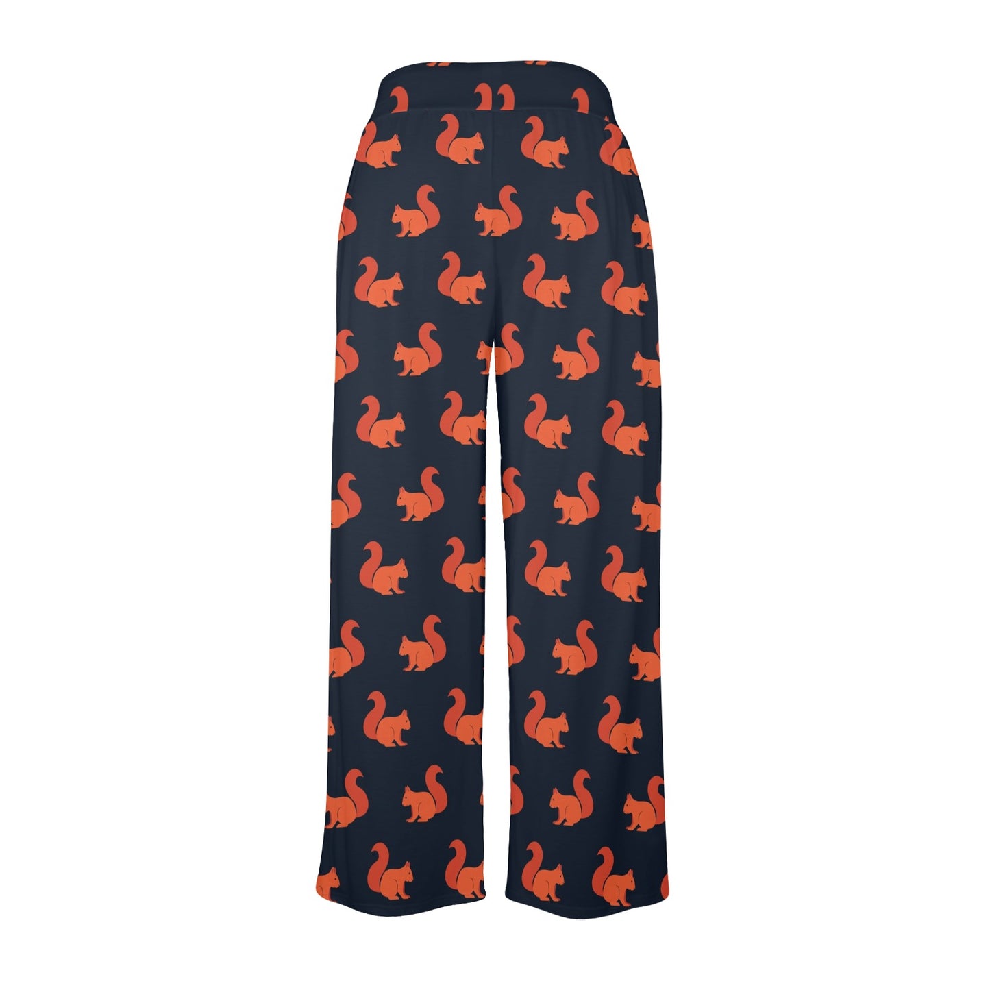 Squirrel Print Design LKS306 Women's Wide Leg Lounge Pants