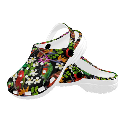 Parrot Design Print Unisex Clogs Shoes