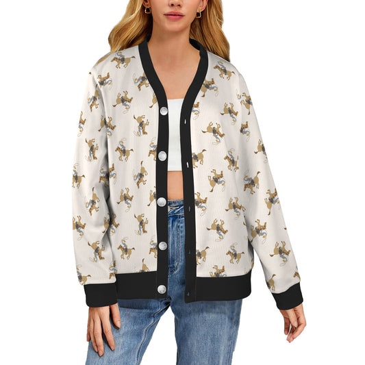 Cowboy Pattern Print Design 01 Women's Cardigan